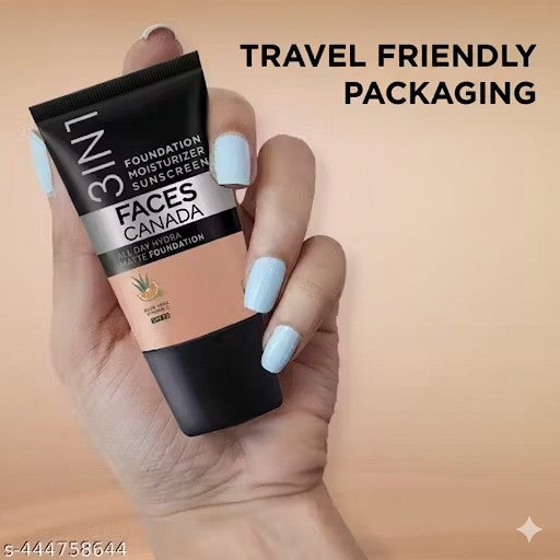 FACES CANADA Rose Glow Kit | Rose Gold Strobe Cream (30ml) + Warm Natural All Day Hydra Matte Mini Foundation (18ml) | Makeup Kit For Women (Combo Pack of 2)