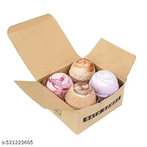 Home Boutique Aromatic Bath Bombs Rose Lavender Vanilla and Coffee (Pack of 4)