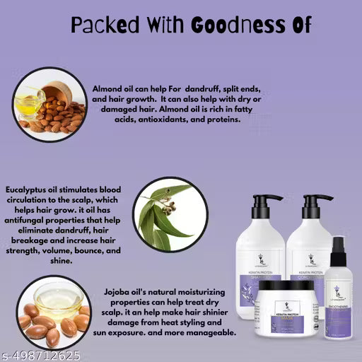 LABANGERRY Keratin Hair Shampoo And Conditioner Thickens and Volumizes Thin Hair Decreases and Keratin Hair Mask Repair Dry Damaged Hair | Hair Serum For Enhances elasticity and promotes healthier hair growth