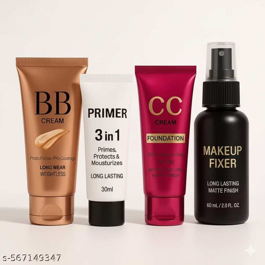 All-in-One Daily Makeup Kit – BB Cream, 3-in-1 Primer, CC Cream & Makeup Fixer