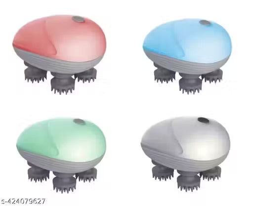 Rechargeable Electric Head Scalp Massager with 3 Speed Modes, Handheld Portable Kneading Massager for Hair Growth, Deep Scalp Clean & Stress Relief (Multicolor)