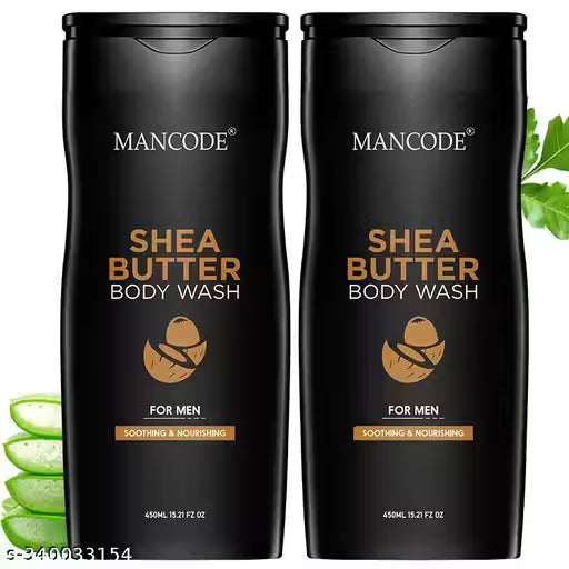 Mancode Shea Butter Body Wash For Men, each 450ml Pack of 2