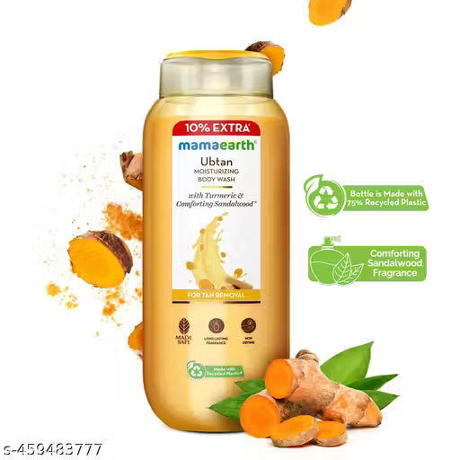 Mamaearth Ubtan Moisturizing Body Wash with Turmeric & Saffron for Tan Removal - 275 ml