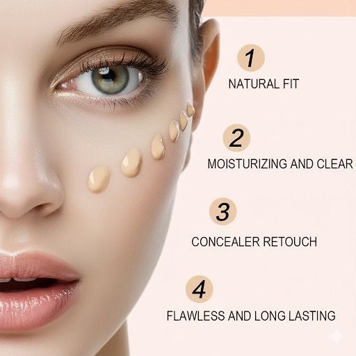 Smudge-proof long-lasting skin fresh compact foundation and liner