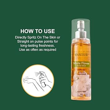 Inatur White Flower Body Mist – Alcohol-Free (100ml)