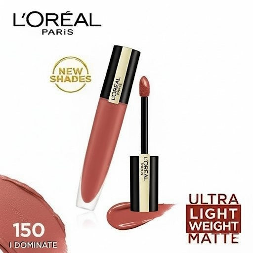 L'Oreal Paris Rouge Signature Matte Liquid Lipstick, 150 I Dominate, Nude