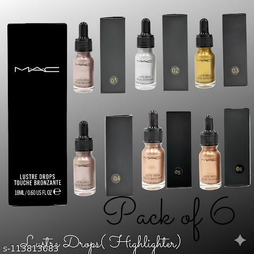 MAC 6 Shades Lustre Drop Highlighter Illuminator (Pack of 6)