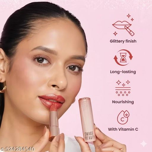 Swiss Beauty More Than Glitter Lipstick - 4 Rose