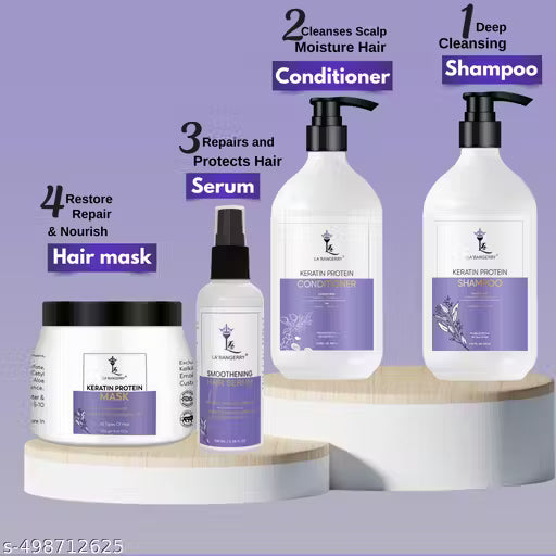 LABANGERRY Keratin Hair Shampoo And Conditioner Thickens and Volumizes Thin Hair Decreases and Keratin Hair Mask Repair Dry Damaged Hair | Hair Serum For Enhances elasticity and promotes healthier hair growth