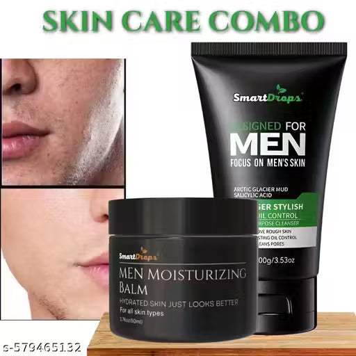 Facial Cleanser + Face Moisturised Cream for Men with Instant Glowing & Brightening Skin Combo for Men