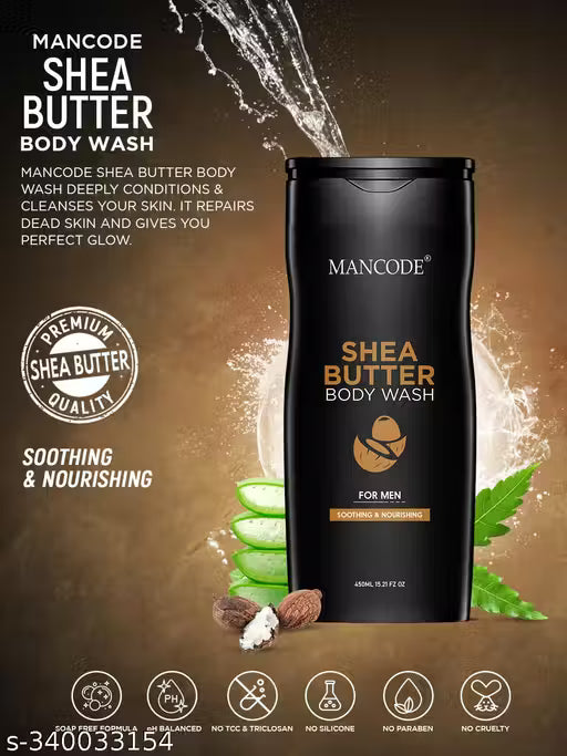 Mancode Shea Butter Body Wash For Men, each 450ml Pack of 2