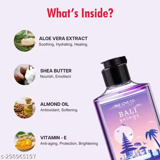 The Love Co. Bali Body Wash - Bath & Body Wash For Women - Men Body Wash Shower Gel - 100% Vegan - 250Ml