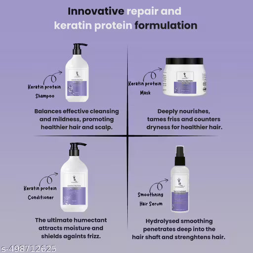 LABANGERRY Keratin Hair Shampoo And Conditioner Thickens and Volumizes Thin Hair Decreases and Keratin Hair Mask Repair Dry Damaged Hair | Hair Serum For Enhances elasticity and promotes healthier hair growth