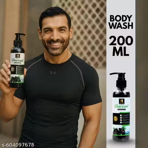 Azyra Charcoal Body Wash for Men – Deep Cleansing, Detoxs & Refreshing Skin Cares 200 ml