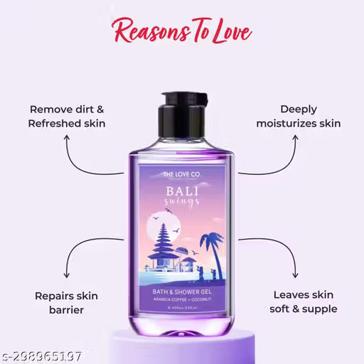 The Love Co. Bali Body Wash - Bath & Body Wash For Women - Men Body Wash Shower Gel - 100% Vegan - 250Ml